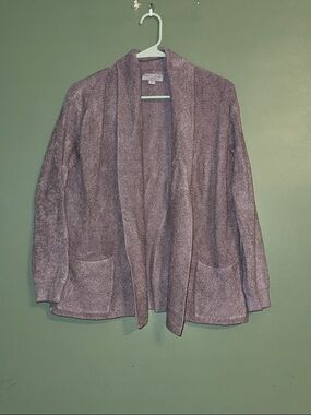 Barefoot Dreams CozyChic Lite Lilac Open Cardigan Medium